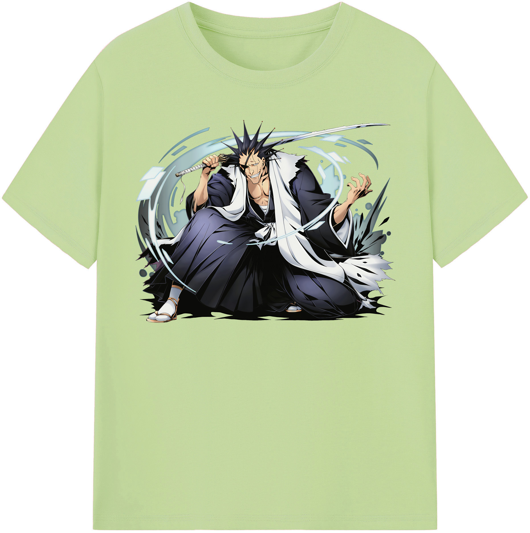 （画像用） ブリーチ ざらき けんぱち BLEACH Zaraki Kenpachi 綿100％半袖Tシャツ（フロントプリント）